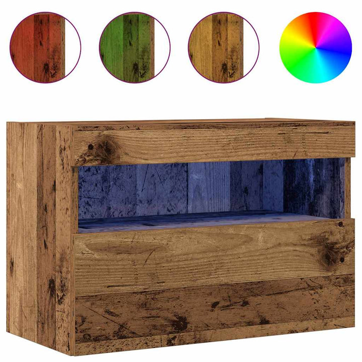 TV vægskab 2 pcs Gammelt træ 60 x 30 x 40 cm Konstrueret træ