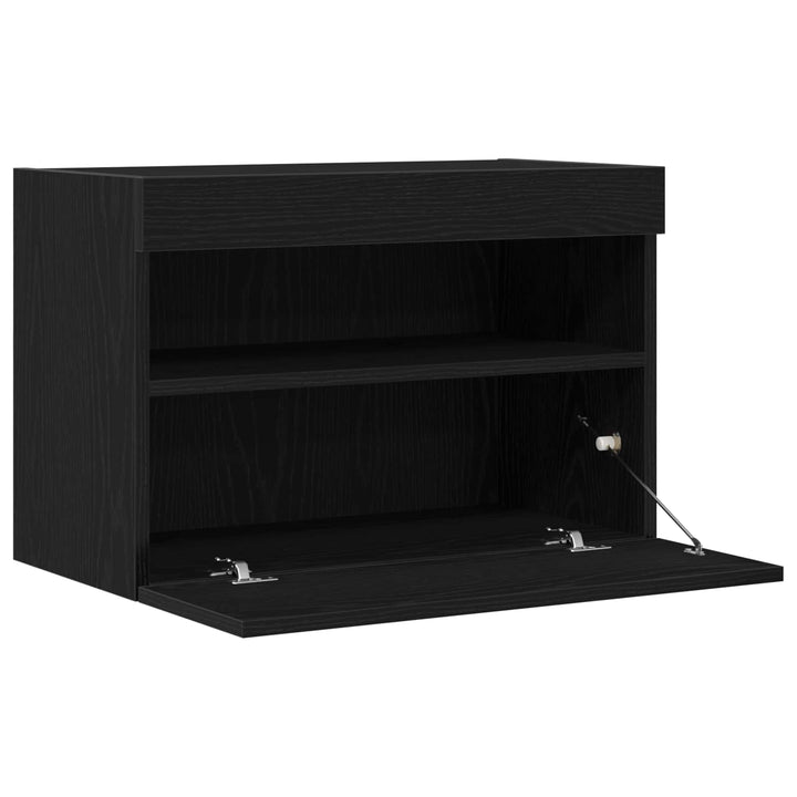 TV vægskab 60 x 30 x 40 cm Sort eg Konstrueret træ