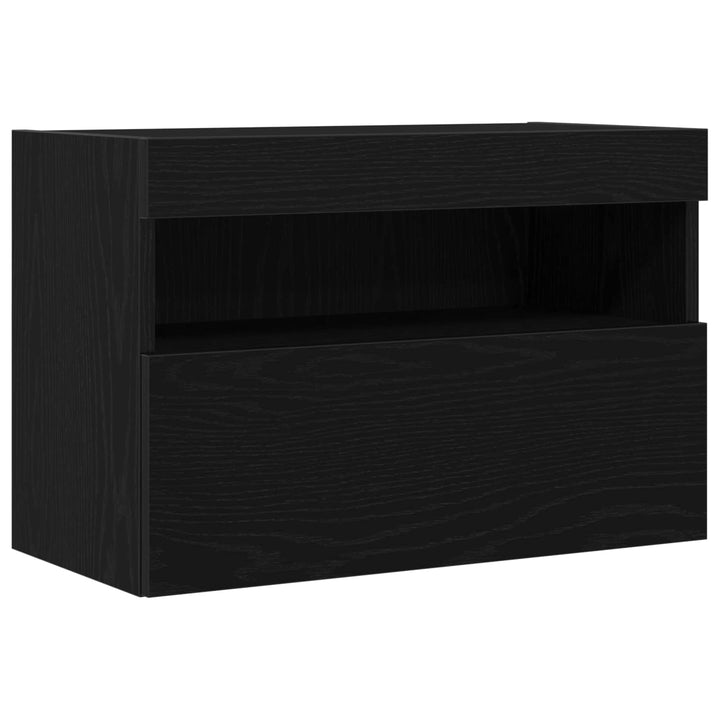 TV vægskab 60 x 30 x 40 cm Sort eg Konstrueret træ