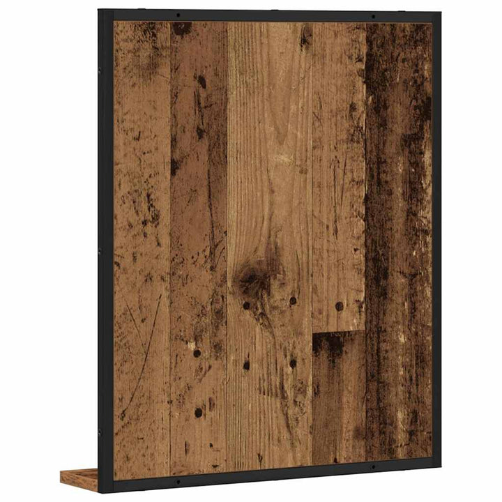 Spejl med hylde Gammelt træ 50 x 12 x 60 cm Glas og Ingeniørtræ