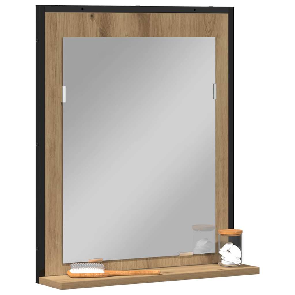 Spejl artisan eg 50 x 12 x 60 cm Glas og Ingeniørtræ
