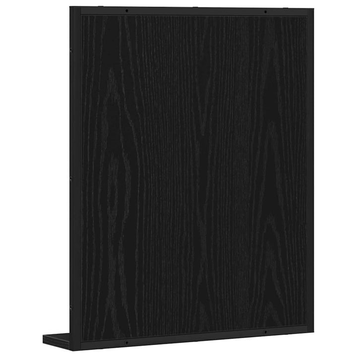 Spejl med hylde Sort eg 50 x 12 x 60 cm Glas og Ingeniørtræ