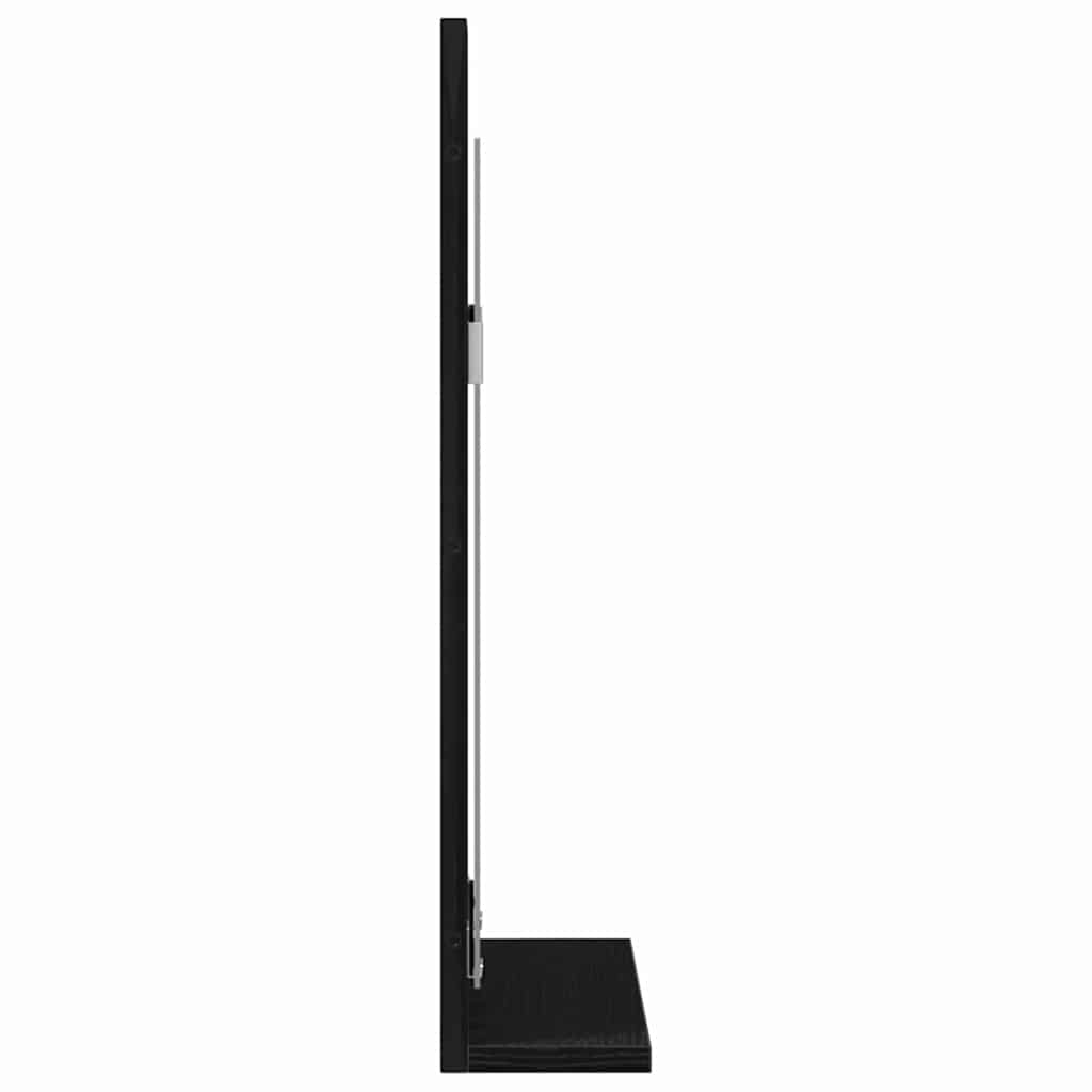 Spejl med hylde Sort eg 50 x 12 x 60 cm Glas og Ingeniørtræ