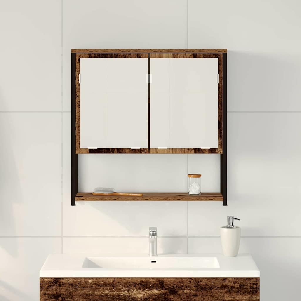 Spejlskab Gammelt træ 60 x 16 x 60 cm Konstrueret træ