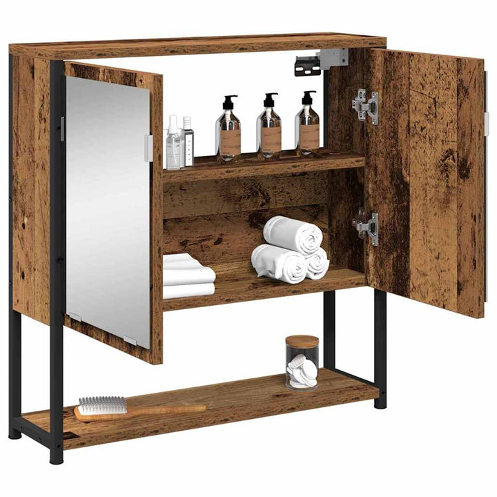 Spejlskab Gammelt træ 60 x 16 x 60 cm Konstrueret træ