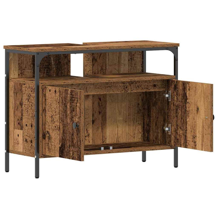 Badeværelsesskabsunder Gammelt træ 80 x 30 x 60 cm