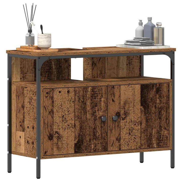 Badeværelsesskabsunder Gammelt træ 80 x 30 x 60 cm