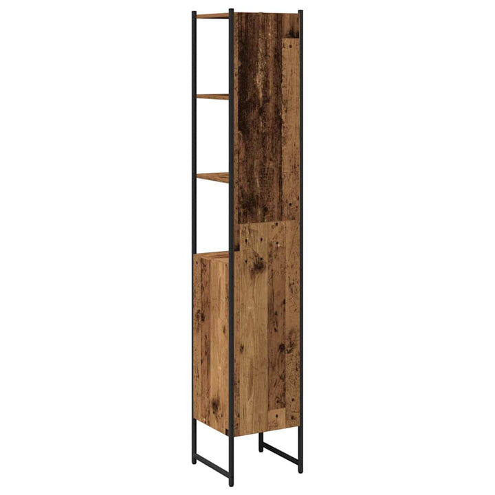 Badeværelsesskab Gammelt træ 33 x 33 x 185,5 cm Konstrueret træ