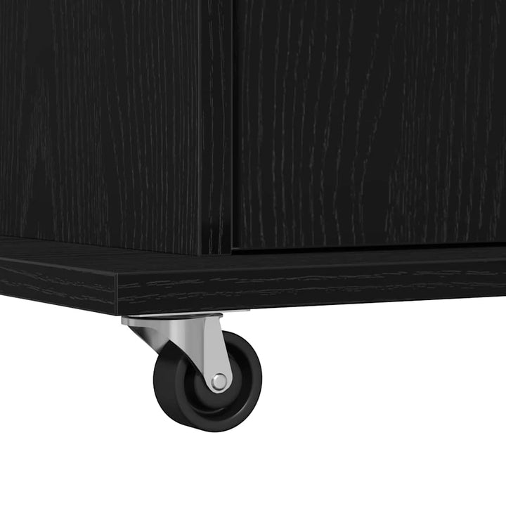 Podium med skuffe Sort eg 55 x 55 x 107 cm Konstrueret træ