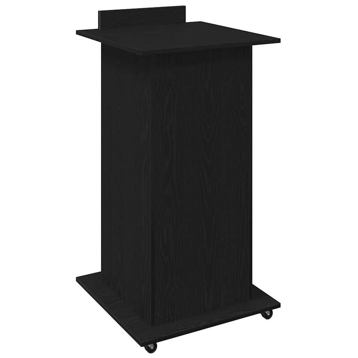 Podium med skuffe Sort eg 55 x 55 x 107 cm Konstrueret træ