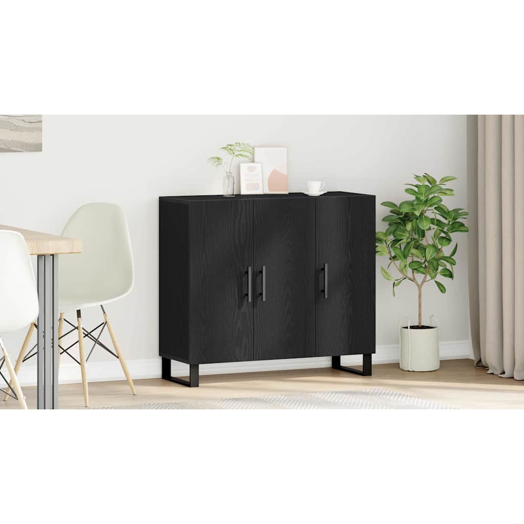 Sideboard Sort eg 90 x 34 x 80 cm Konstrueret træ
