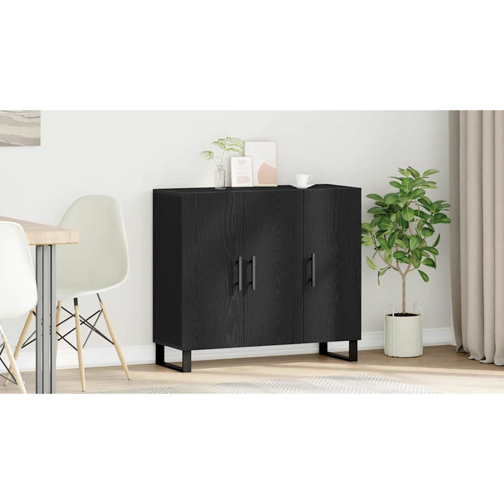 Sideboard Sort eg 90 x 34 x 80 cm Konstrueret træ