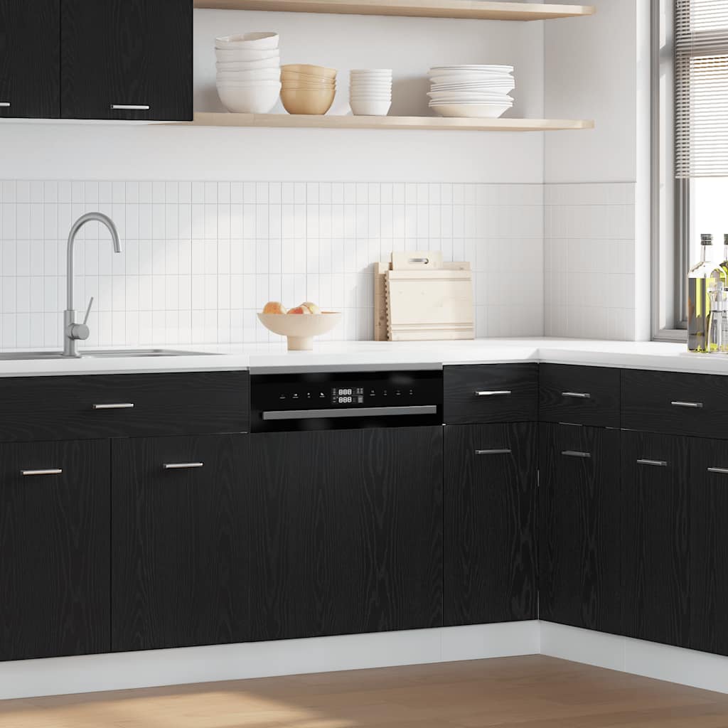 opvaskemaskinepanel "Lyon" sort eg 60x1,5x67 cm konstrueret træ