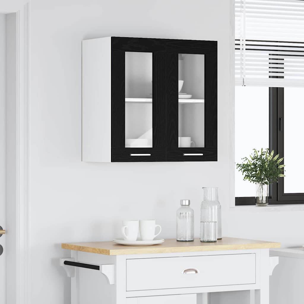 Hængeskab med hylde Sort eg 60 x 31 x 60 cm Konstrueret træ
