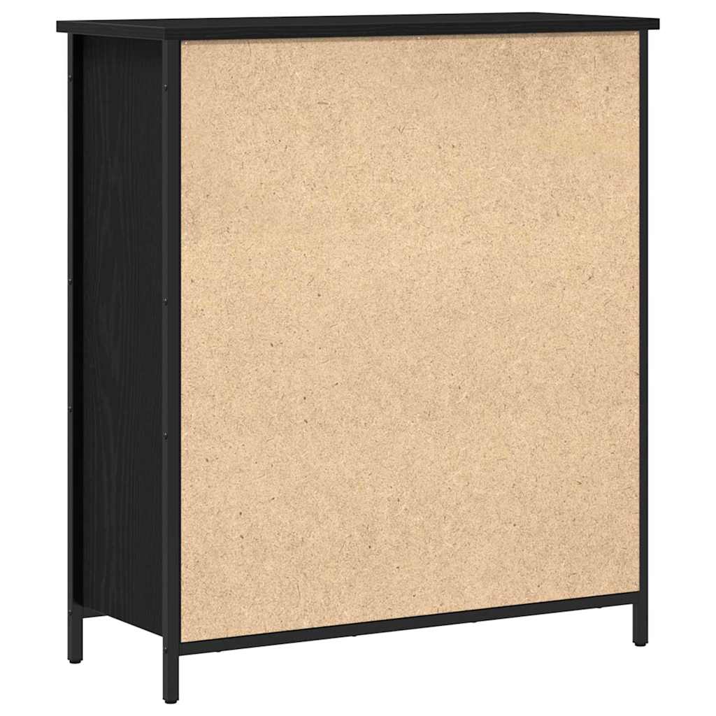 Sideboard med skuffe Sort eg 70 x 30 x 80 cm Konstrueret træ