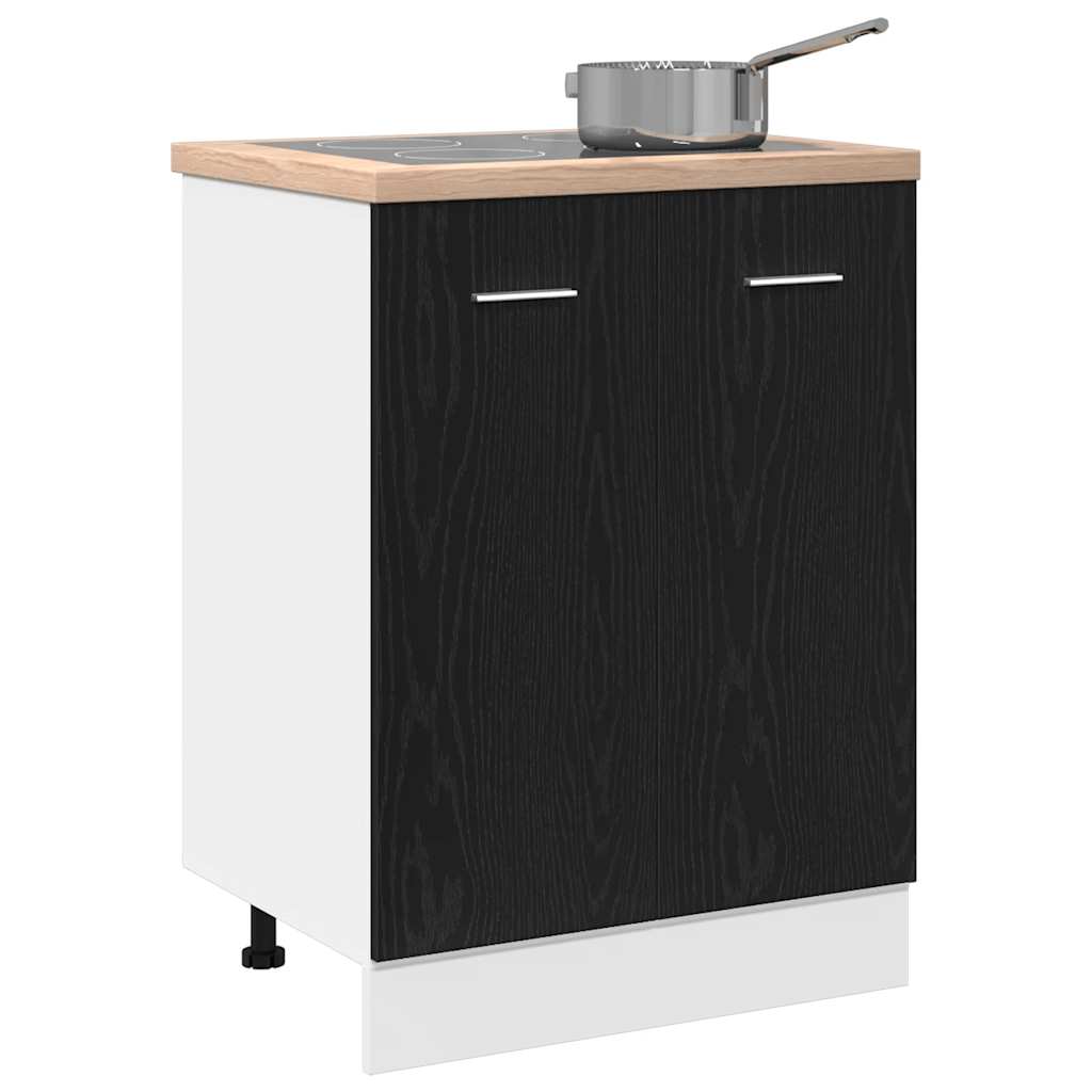 Bundskabinet sort eg 60x46x81,5 cm Ingeniørtræ