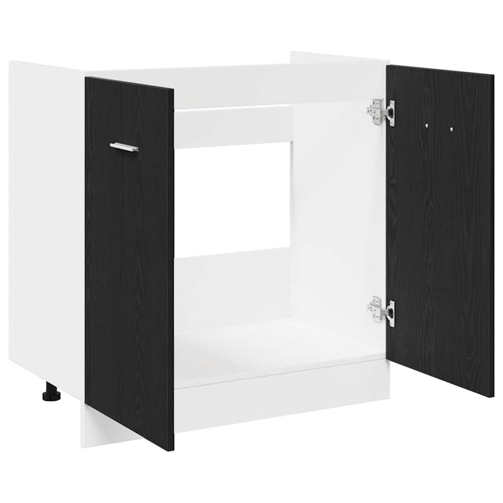 bundskab til vask sort egetræ 80x46x81,5 cm konstrueret træ