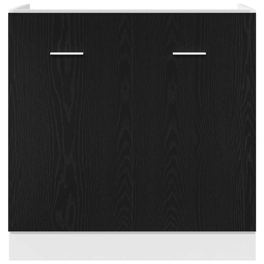 bundskab til vask sort egetræ 80x46x81,5 cm konstrueret træ