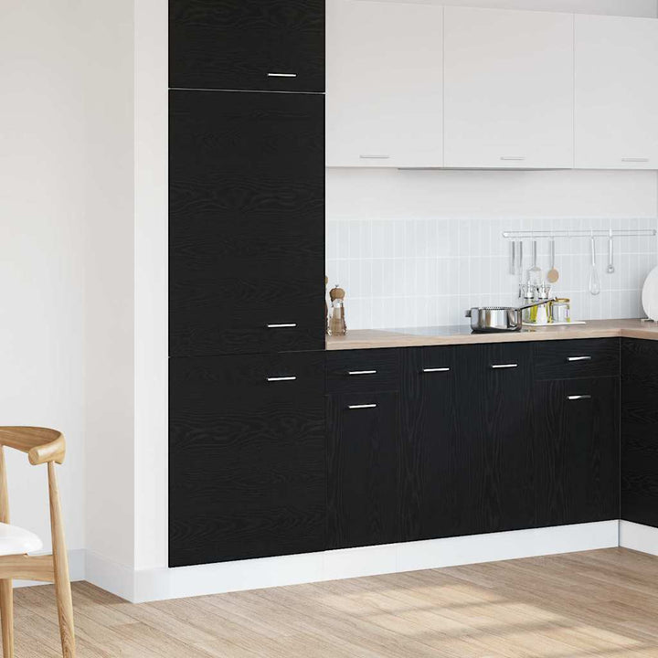 Hængeskab med skuffe Sort eg 30 x 46 x 81,5 cm Konstrueret træ