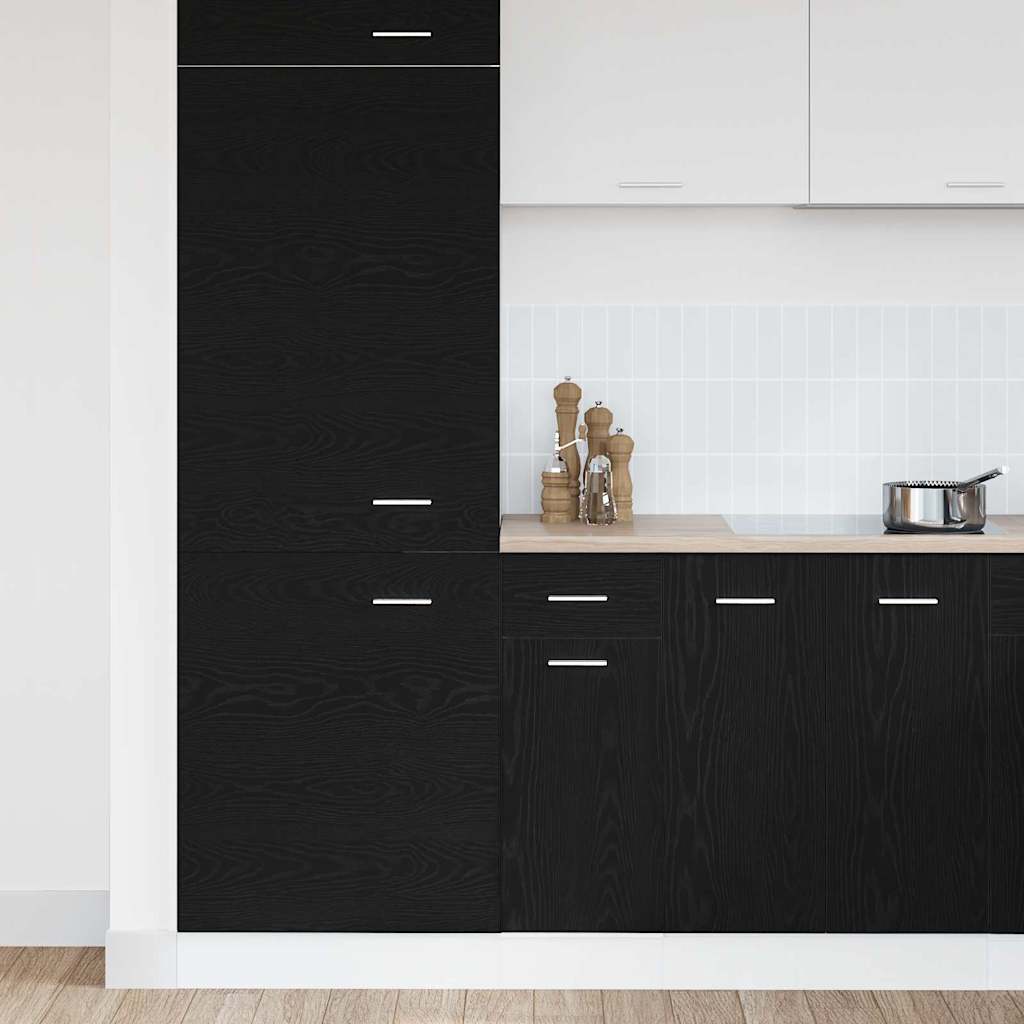 Hængeskab med skuffe Sort eg 30 x 46 x 81,5 cm Konstrueret træ