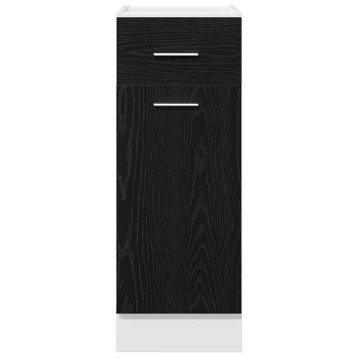 Hængeskab med skuffe Sort eg 30 x 46 x 81,5 cm Konstrueret træ