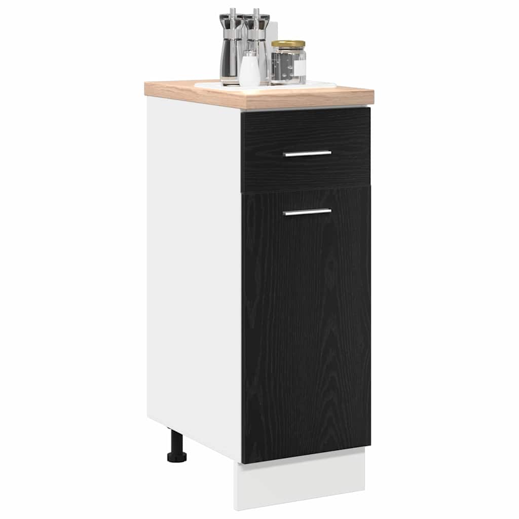 Hængeskab med skuffe Sort eg 30 x 46 x 81,5 cm Konstrueret træ