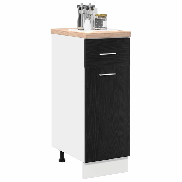 Hængeskab med skuffe Sort eg 30 x 46 x 81,5 cm Konstrueret træ