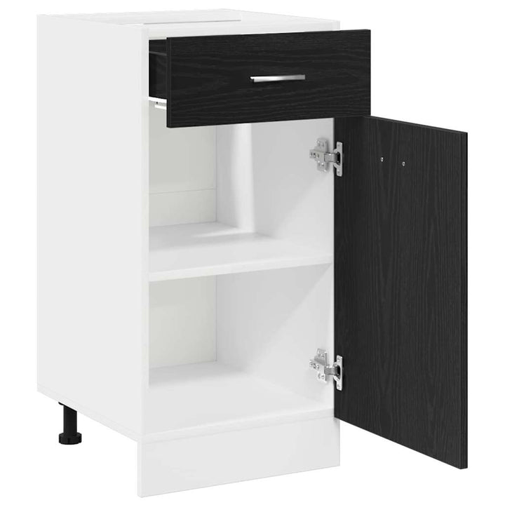 Hængeskab med skuffe Sort eg 40 x 46 x 81,5 cm Konstrueret træ