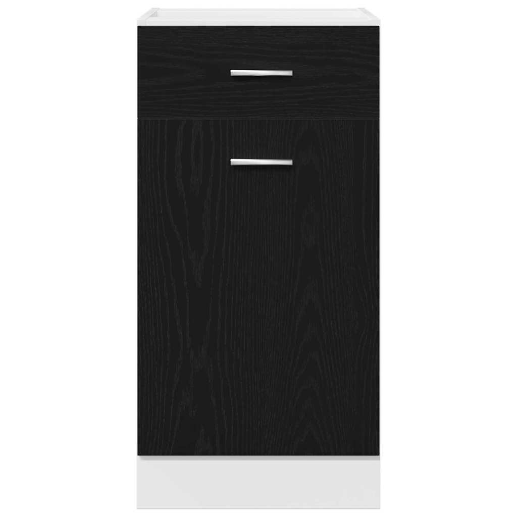 Hængeskab med skuffe Sort eg 40 x 46 x 81,5 cm Konstrueret træ