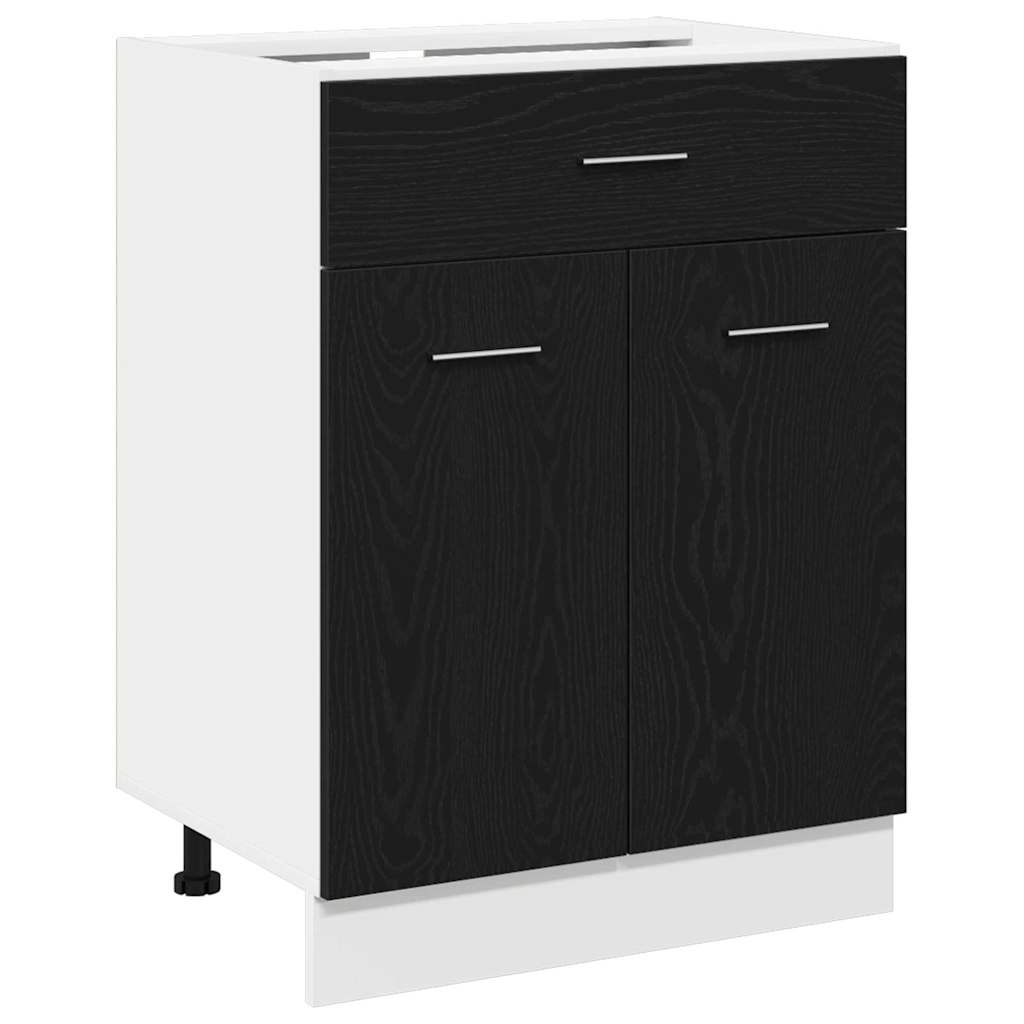 Hængeskab med skuffe Sort eg 60 x 46 x 81,5 cm Konstrueret træ