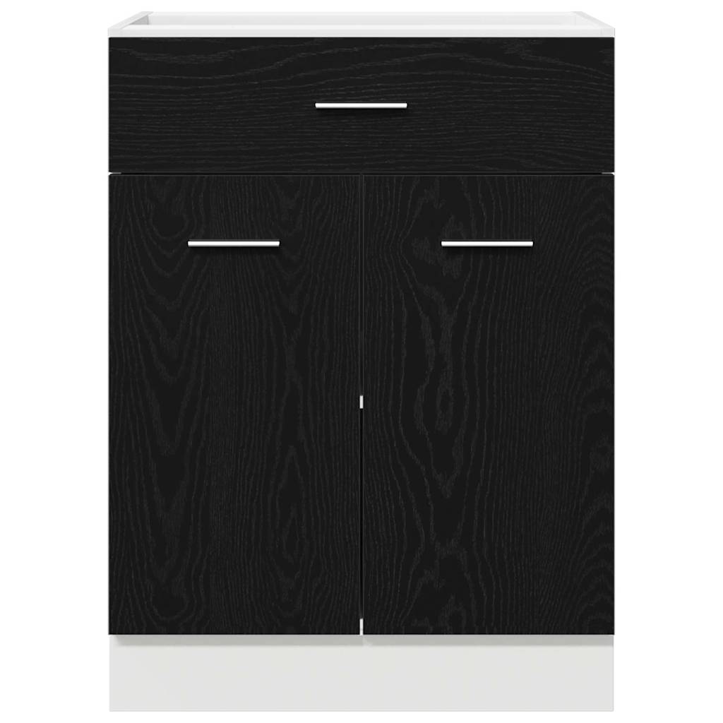 Hængeskab med skuffe Sort eg 60 x 46 x 81,5 cm Konstrueret træ