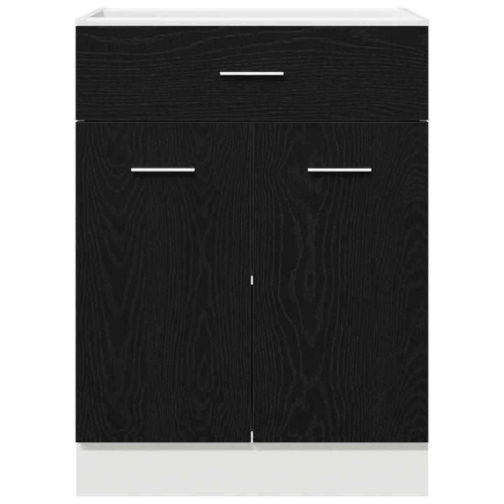 Hængeskab med skuffe Sort eg 60 x 46 x 81,5 cm Konstrueret træ