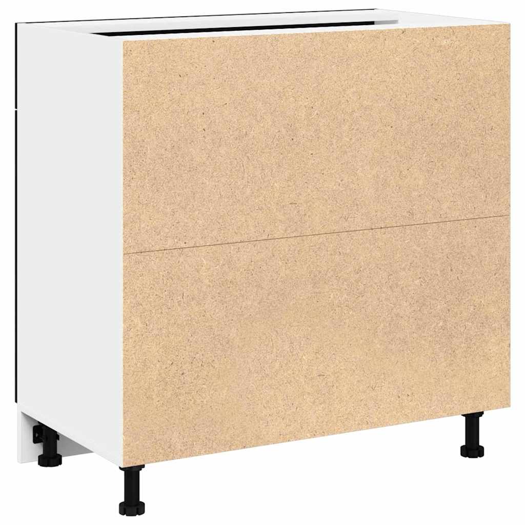 Hængeskab med skuffe Sort eg 80 x 31 x 81,5 cm Konstrueret træ