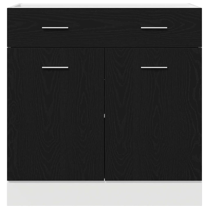 Hængeskab med skuffe Sort eg 80 x 31 x 81,5 cm Konstrueret træ
