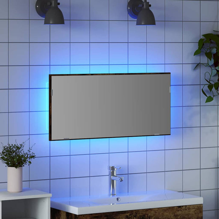 Spejl Brun 80 x 37 cm Glas og Ingeniørtræ
