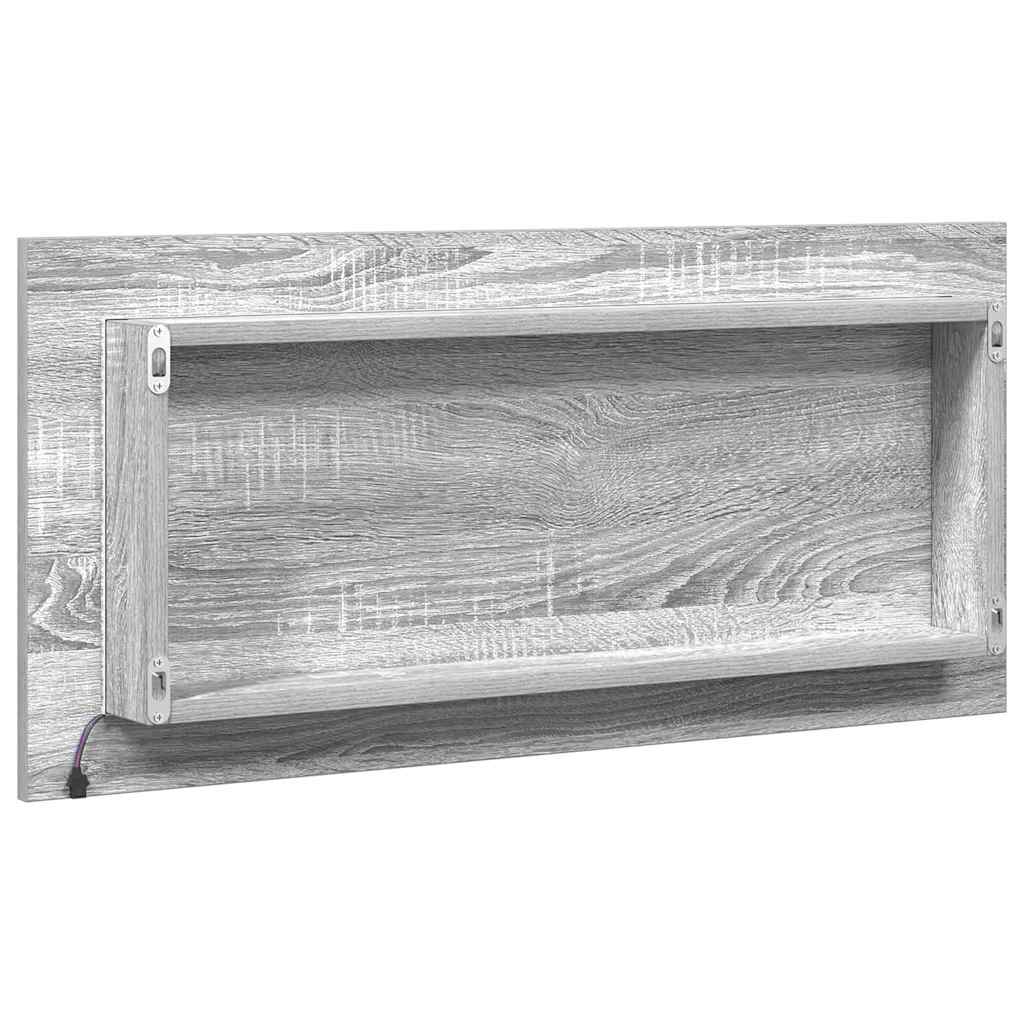 Spejl Høj grå sonoma 80 x 37 cm Glas og Ingeniørtræ