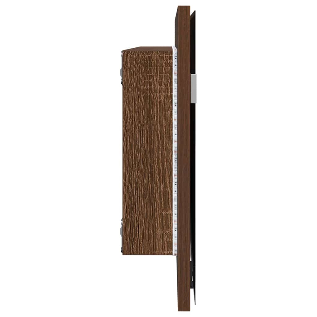 Spejl Brun eg 80 x 37 cm Glas og Ingeniørtræ