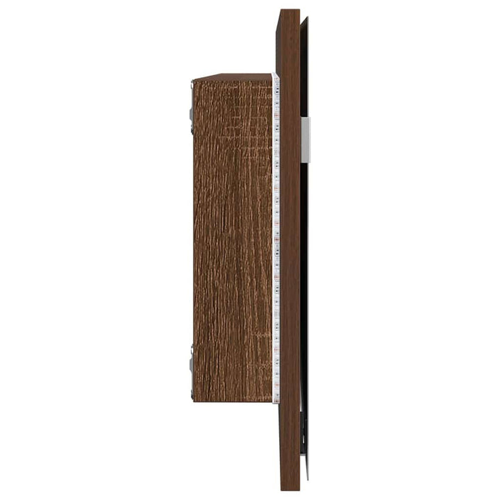 Spejl Brun eg 80 x 37 cm Glas og Ingeniørtræ