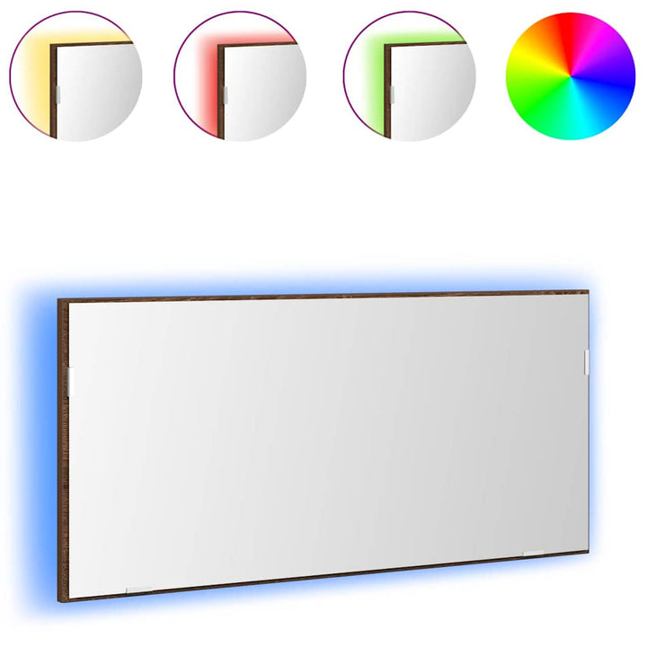 Spejl Brun eg 80 x 37 cm Glas og Ingeniørtræ