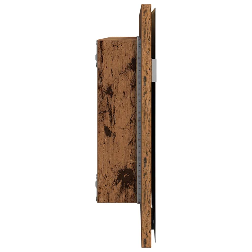 Spejl Gammelt træ 80 x 37 cm Glas og Ingeniørtræ
