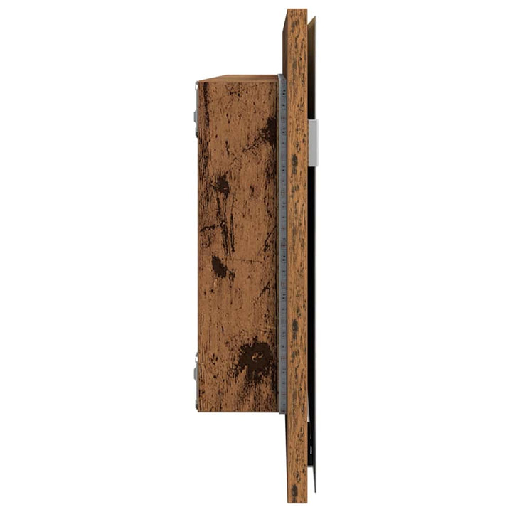 Spejl Gammelt træ 80 x 37 cm Glas og Ingeniørtræ