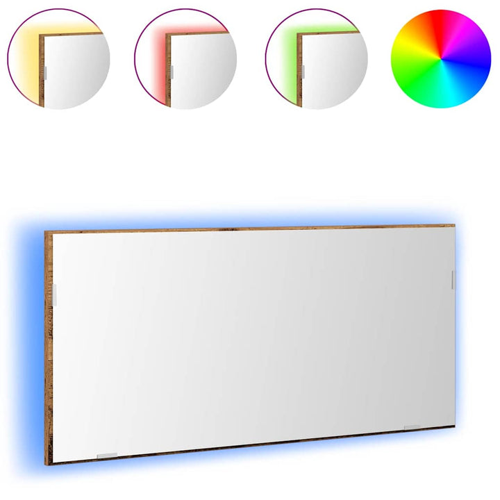 Spejl Gammelt træ 80 x 37 cm Glas og Ingeniørtræ