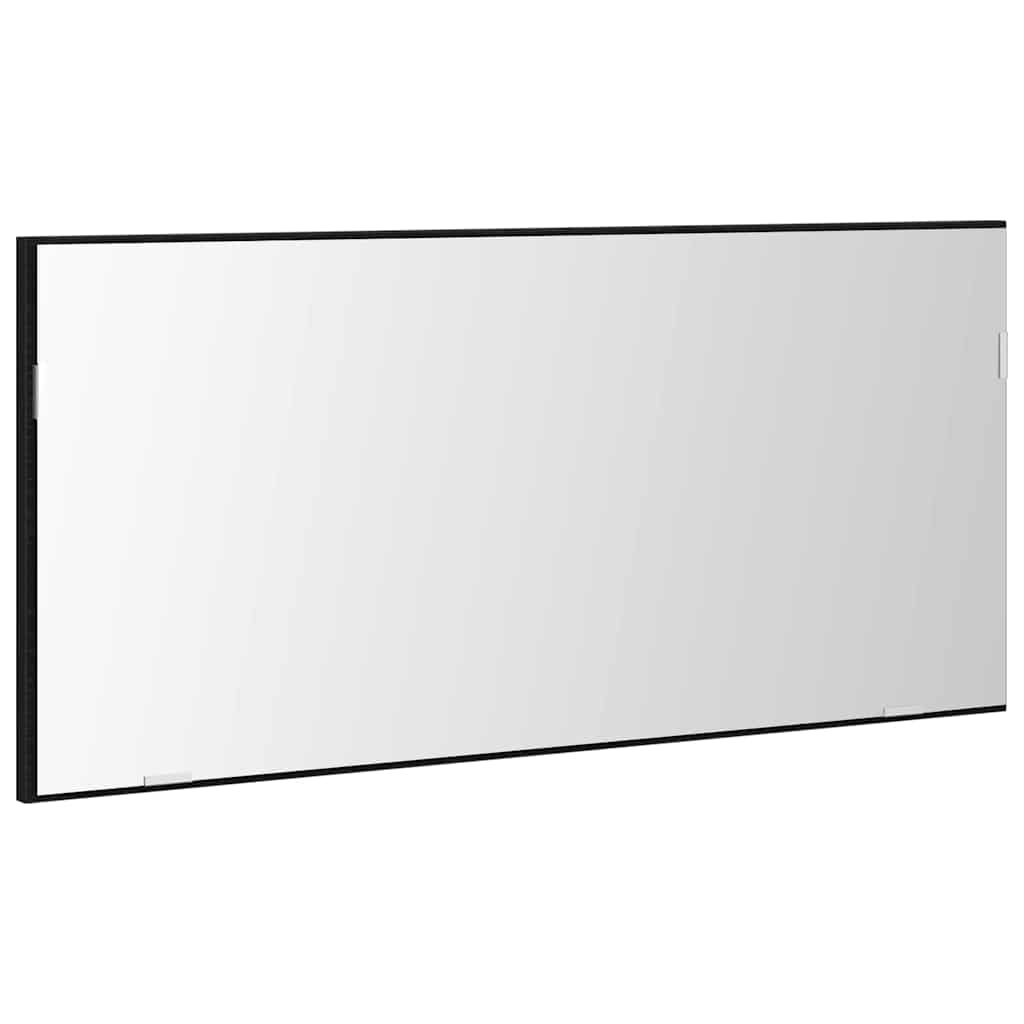 Spejl Sort eg 80 x 37 cm Glas og Ingeniørtræ