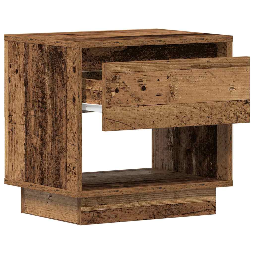 Natbord med skuffe Gammelt træ 45 x 34 x 44 cm Konstrueret træ