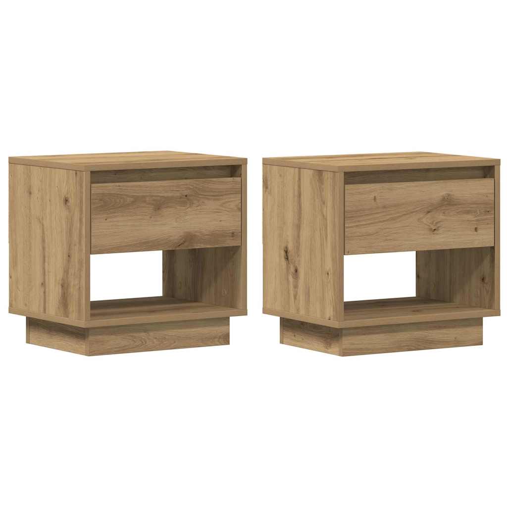 Natbord 2 pcs Artisan Egetræ 45 x 34 x 44 cm Konstrueret træ