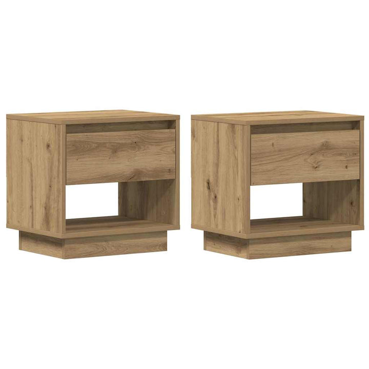 Natbord 2 pcs Artisan Egetræ 45 x 34 x 44 cm Konstrueret træ