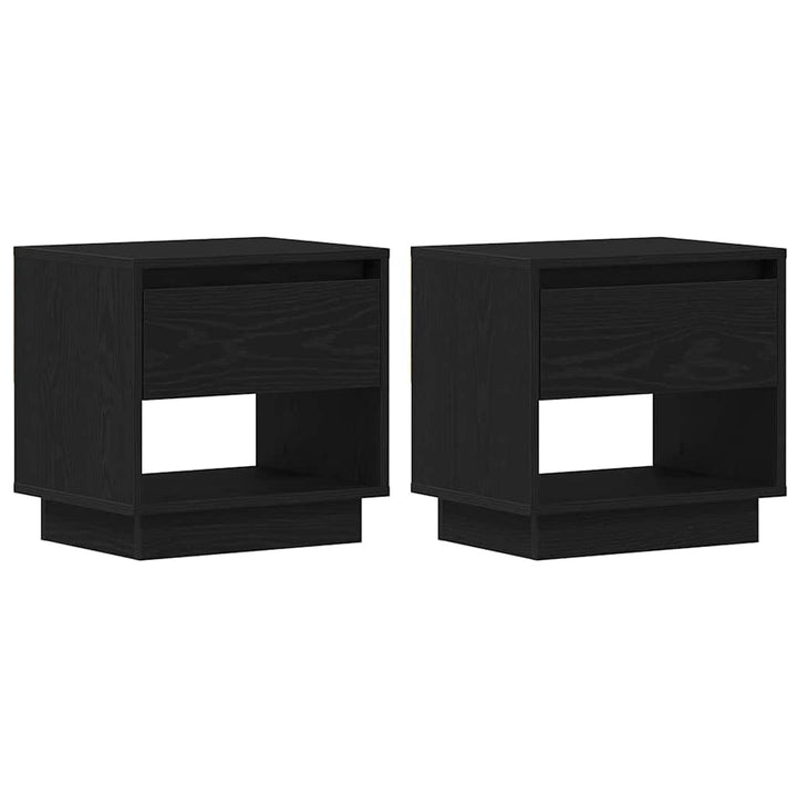 Natbord 2 pcs Sort eg 45 x 34 x 44 cm Konstrueret træ
