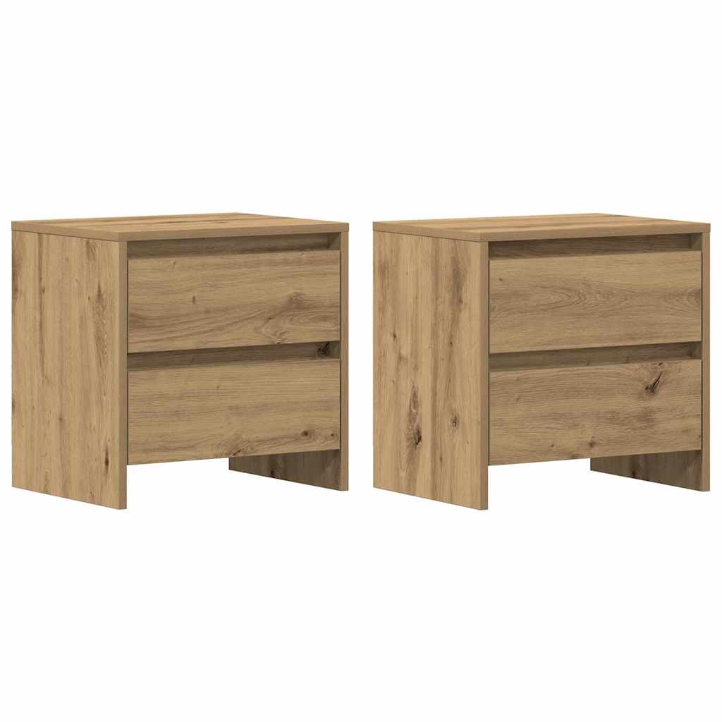 Natskab 2 pcs Artisan Egetræ 45 x 34 x 44,5 cm Konstrueret træ