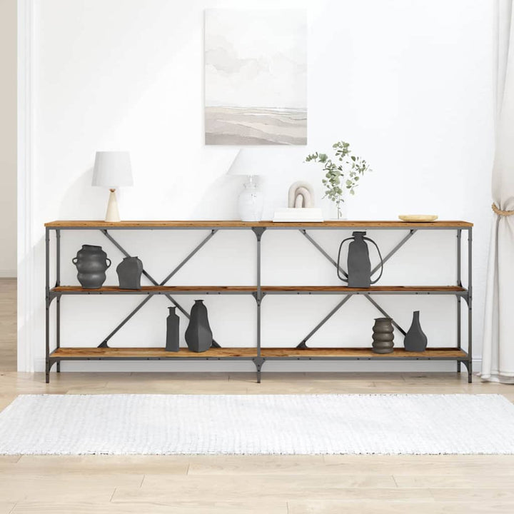 Konsolbord Gammelt træ 200 x 30 x 75 cm Konstrueret træ