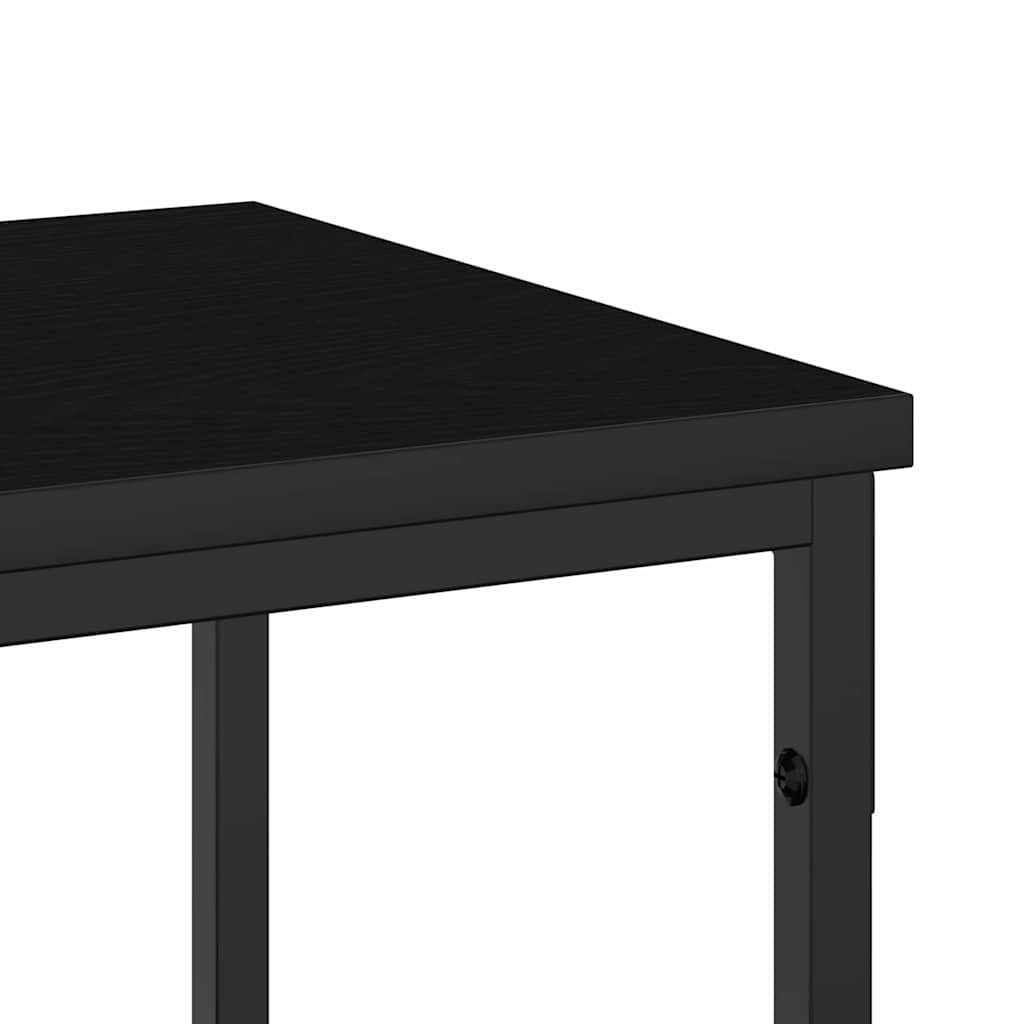 Konsolbord med hylde Sort eg 200 x 30 x 75 cm Konstrueret træ
